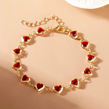 Red Crystal Heart Bracelet