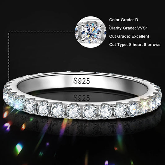 KNOBSPIN D-Color Moissanite Eternity Ring (2mm)