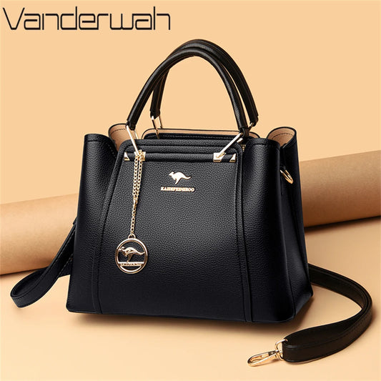 Luxury 3-Layer Leather Tote Bag