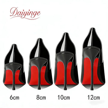 Luxury Red Sole Leather Stiletto Heels