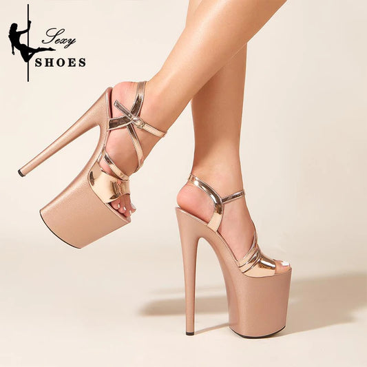 Champagne Transparent Platform High Heels – PVC Upper